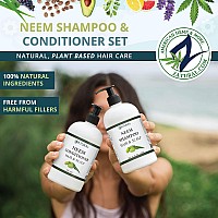 Zatural Natural Neem Shampoo Conditioner Kit Health Soothing Healing For Sensative Scalp Hair Nourish Repair 16Oz Sham