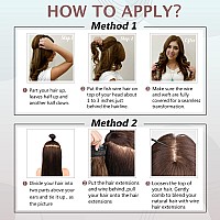 Full Shine Brown Hair Extensions With Wire 16 Inch 90 Grams Human Hair Wire Extensions Double Weft Ash Brown Ombre Platinum Blonde Mix Blonde Headband Hairpiece Extensions For Women