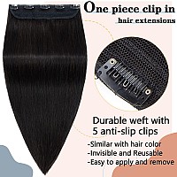 Snoilite Clip In Human Hair Extensions Clip In Hair Extensons 100 Real Human Hair One Piece5 Clips 34 Full Headthicker Hair