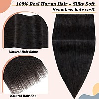 Snoilite Clip In Human Hair Extensions Clip In Hair Extensons 100 Real Human Hair One Piece5 Clips 34 Full Headthicker Hair