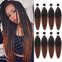 Dorsanee Ombre Brown Braiding Hair Pre Stretched 20 Inch 8 Packs Braiding Hair Extensions For Crochet Box Braids Twists Locs Hai