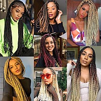 Dorsanee Ombre Brown Braiding Hair Pre Stretched 20 Inch 8 Packs Braiding Hair Extensions For Crochet Box Braids Twists Locs Hai