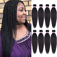 Dorsanee Dark Brown Braiding Hair Pre Stretched 20 Inch 8 Packs Braiding Hair Extensions For Crochet Box Braids Twists Locs Hair