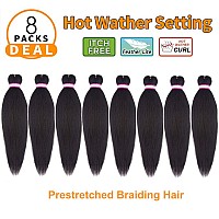 Dorsanee Dark Brown Braiding Hair Pre Stretched 20 Inch 8 Packs Braiding Hair Extensions For Crochet Box Braids Twists Locs Hair