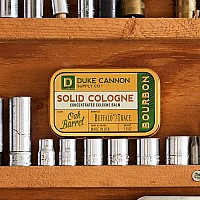 Duke Cannon Men's Solid Cologne - Bourbon | Concentrated Cologne Balm | Made with Natural & Organic Ingredients | Woody Oak Barrel Scent | Travel-Friendly Tin | 1.5 oz