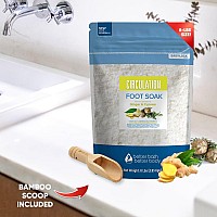 Circulation Foot Soak 128Oz 8Lbs Epsom Salt With Natural Ginger Cypress Eucalyptus And Lavender Essential Oils Plus Vitami