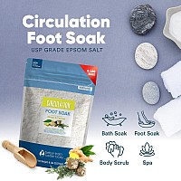 Circulation Foot Soak 128Oz 8Lbs Epsom Salt With Natural Ginger Cypress Eucalyptus And Lavender Essential Oils Plus Vitami