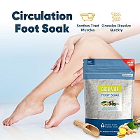 Circulation Foot Soak 128Oz 8Lbs Epsom Salt With Natural Ginger Cypress Eucalyptus And Lavender Essential Oils Plus Vitami