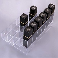 Benbilry Lipstick Holder 24 Slots Clear Acrylic Lipstick Organizer Display Transparent Makeup Organizer24 Slots