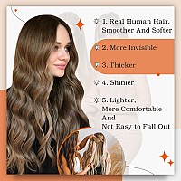 Full Shine Brown Tape In Hair Extensions Human Hair 20 Inch Tape In Extensions 2327 Brown Roots Human Hair 50 Gram 20 Pcs Skin