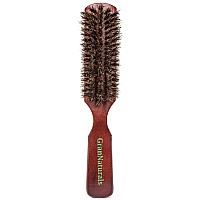 GranNaturals Soft Bristle Hair Brush for Men - Natural Wooden Boar Bristle Hairbrush for Styling Beards, Fades, Bristle Brush for Smoothing & Slicking Back Hair, Thinning & Fine Hair, and Waves