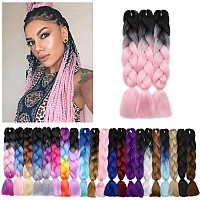 Benehair Ombre Braiding Hair 3 Bundleslot 24Inch Jumbo Braiding Hair Extensions High Temperature Synthetic Braid Hair Braiding