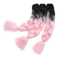 Benehair Ombre Braiding Hair 3 Bundleslot 24Inch Jumbo Braiding Hair Extensions High Temperature Synthetic Braid Hair Braiding