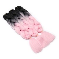 Benehair Ombre Braiding Hair 3 Bundleslot 24Inch Jumbo Braiding Hair Extensions High Temperature Synthetic Braid Hair Braiding