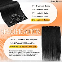 Full Shine Jet Black Clip In Hair Extensions Remy Hair Extensions Clip In Human Hair Color 1 Natural Hair Clip In Extensions For Thin Hair 7 Pieces 24 Inch Black Hair Extensions