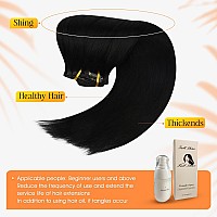 Full Shine Jet Black Clip In Hair Extensions Remy Hair Extensions Clip In Human Hair Color 1 Natural Hair Clip In Extensions For Thin Hair 7 Pieces 24 Inch Black Hair Extensions