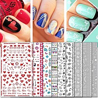 Tailaimei Nail Decals Stickers 1600 Pcs Selfadhesive Tips Diy Nail Art Design Stencil 12 Large Sheets