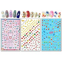 Tailaimei Nail Decals Stickers 1600 Pcs Selfadhesive Tips Diy Nail Art Design Stencil 12 Large Sheets