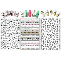 Tailaimei Nail Decals Stickers 1600 Pcs Selfadhesive Tips Diy Nail Art Design Stencil 12 Large Sheets