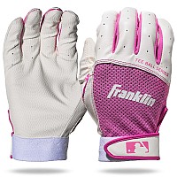 Franklin Sports Youth Teeball Batting gloves - Youth Flex - Kids Batting gloves for Teeball, Baseball, Softball - WhitePink - Tee Ball Extra Small