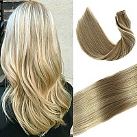 Tape In Hair Extensions Ash Blonde To Blonde Highlights Hair Extensions 20 Pieces Double Sided Tape In Human Hair Extensions Sea