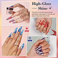 Azurebeauty Dip Powder Nail Kit Color Changing Glitter Pink Blue Purple Orange Mood Temperature Dipping Powder Liquid Set With