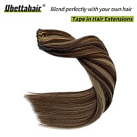 Tape In Hair Extensions Human Hair 33 Dark Auburn 18 Inches 40G Double Sided Seamless Skin Weft Silk Straight Remy Hair Glue In