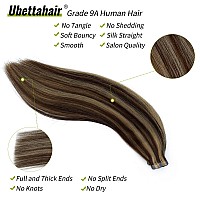 Tape In Hair Extensions Human Hair 33 Dark Auburn 18 Inches 40G Double Sided Seamless Skin Weft Silk Straight Remy Hair Glue In