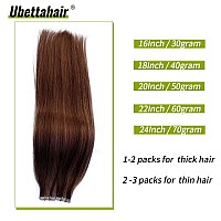 Highlighted Tape In Extensions Human Hair Medium Brown With Medium Auburn Mixed Real Hair Double Sided Adhesive Tape Seamless Sk