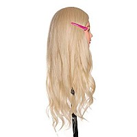 Mannequin Head, Beauty Star-Mannequin Head with 70% Real Human Hair, Manicanequin Head with Hair, Doll Head for Hair Styling, Training Head, Cosmetology Manikin Head with Clamp Stand and Braid Accessories Kit (Suitable for Straightening, Curling)