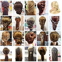 Mannequin Head, Beauty Star-Mannequin Head with 70% Real Human Hair, Manicanequin Head with Hair, Doll Head for Hair Styling, Training Head, Cosmetology Manikin Head with Clamp Stand and Braid Accessories Kit (Suitable for Straightening, Curling)