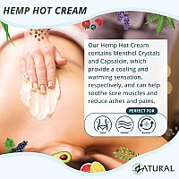 Zatural Hemp Hot Cream With Essential Oil Blend Aloe Hemp And More 32Oz