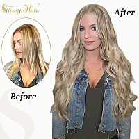 Sunny Hair Blonde Nano Extensions Human Hair Ash Blonde Highlights Golden Blonde Pre Bonded Nano Tip Hair Extensions Human Hair