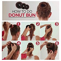 Tsmaddts Hair Bun Maker Accessories Kit With 7Pcs Donut Bun Makers 5Pcs Elastic Bands 20Pcs Hair Pins Dark Brown