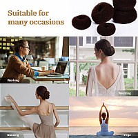 Tsmaddts Hair Bun Maker Accessories Kit With 7Pcs Donut Bun Makers 5Pcs Elastic Bands 20Pcs Hair Pins Dark Brown