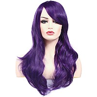 Morvally 23 Inches Long Wig Big Wavy Heat Resistant Synthetic Straight Hair With Bangs For Womens Cosplay Costume Halloween Part