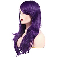 Morvally 23 Inches Long Wig Big Wavy Heat Resistant Synthetic Straight Hair With Bangs For Womens Cosplay Costume Halloween Part