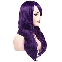 Morvally 23 Inches Long Wig Big Wavy Heat Resistant Synthetic Straight Hair With Bangs For Womens Cosplay Costume Halloween Part