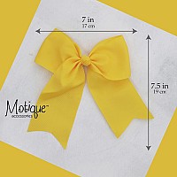 Yellow Jumbo Bow Clip With Tails