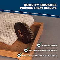 Wahl Small Travel Beard Brush With 100% Boar Bristles With Firm Natural Hair For Grooming & Styling - Wood Handle For Beards, Mustaches, Skin & Hair Care - Model 3346