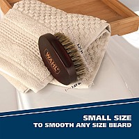 Wahl Small Travel Beard Brush With 100% Boar Bristles With Firm Natural Hair For Grooming & Styling - Wood Handle For Beards, Mustaches, Skin & Hair Care - Model 3346