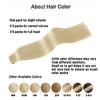 Aison Platinum Blonde Tape In Hair Extensions Human Hair Extensions Tape In Extensions Silky Straight For Fashion Women 20 Pcsp