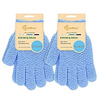 Evridwear Exfoliating Dual Texture Bath Gloves For Shower Spa Massage And Body Scrubs Dead Skin Cell Remover 2 Pairs Moderat