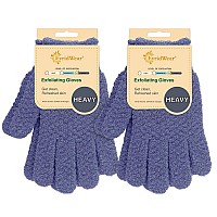 Evridwear Exfoliating Dual Texture Bath Gloves For Shower Spa Massage And Body Scrubs Dead Skin Cell Remover Gloves With Han