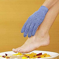 Evridwear Exfoliating Dual Texture Bath Gloves For Shower Spa Massage And Body Scrubs Dead Skin Cell Remover Gloves With Han