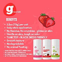 Grownish Natural Deodorant for Kids | Girls Ages 8 & Up | Non-Toxic| Aluminum-Free, Fresh Scents, 24-Hour Dry Odor Protection | 3 Pack (Assortment)