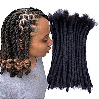 Yonna Human Hair Microlocks Sisterlocks Dreadlocks Extensions 60Locs Full Handmade Width 04Cm 10Inch Natual Black 1B