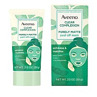 Aveeno Clear Complexion Pure Matte Peel Off Face Mask With Alpha Hydroxy Acids Soy Pomegranate For Clearerlooking Skin Non