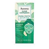 Aveeno Clear Complexion Pure Matte Peel Off Face Mask With Alpha Hydroxy Acids Soy Pomegranate For Clearerlooking Skin Non