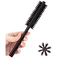 PERFEHAIR Small Round Hair Brush for Thin or Short Hair, Mini Round Boar Bristle Beard Brush for Men & Women